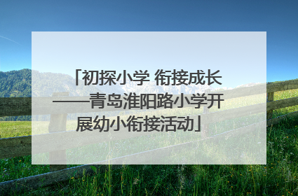 初探小学 衔接成长——青岛淮阳路小学开展幼小衔接活动